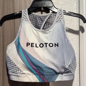 Peloton Women's White and Purple Sports Bra